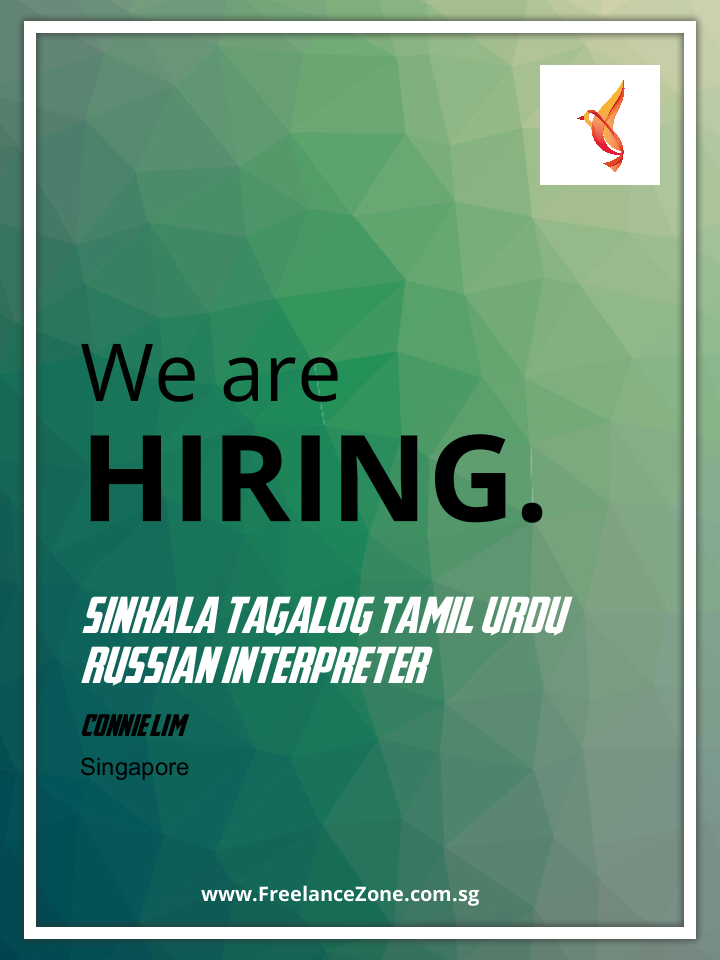 Sinhala Tagalog Tamil Urdu Russian Interpreter Freelance job in Singapore