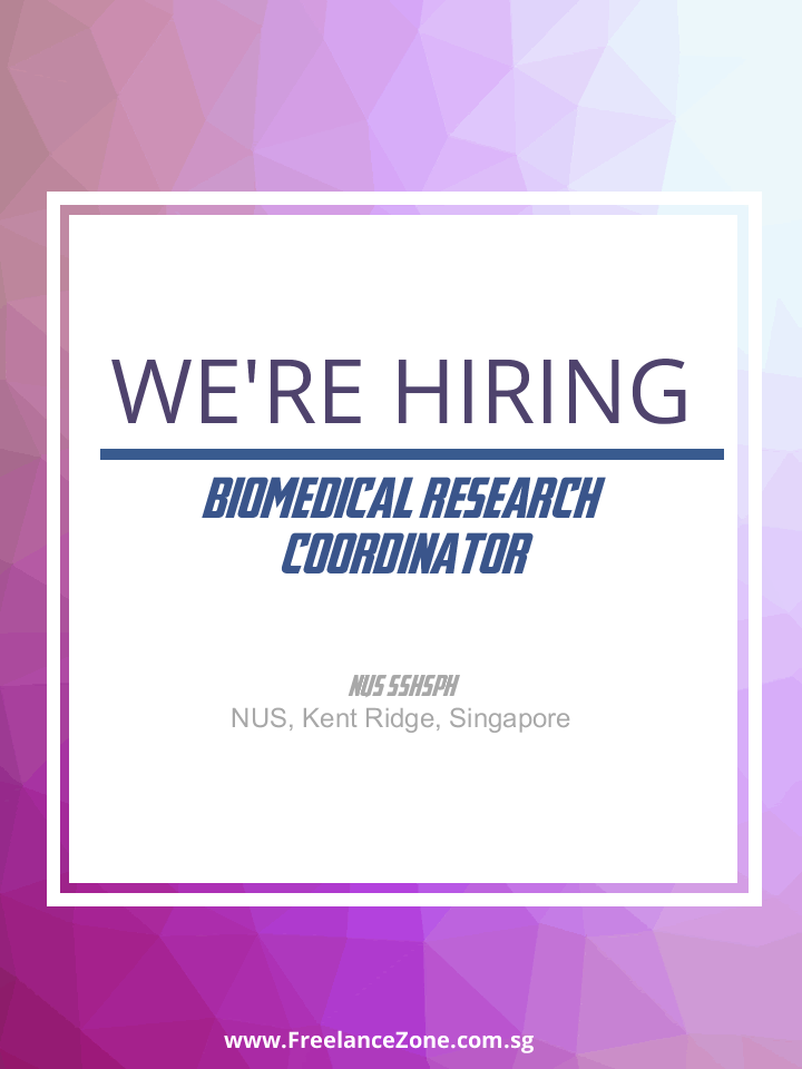 Biomedical Research Coordinator Part time job in Singapore