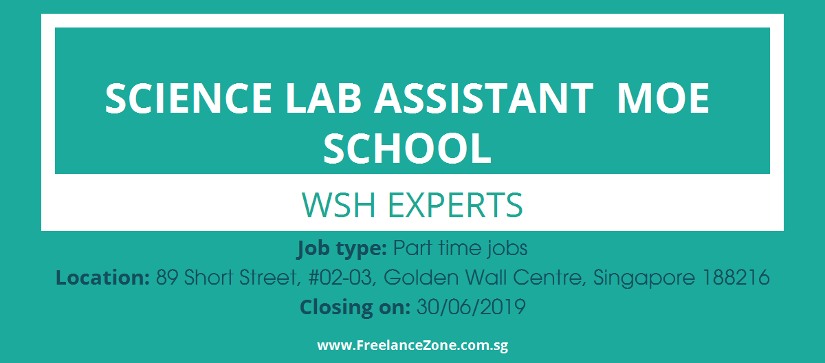 Science Lab Assistant (moe School) Part time job in Singapore